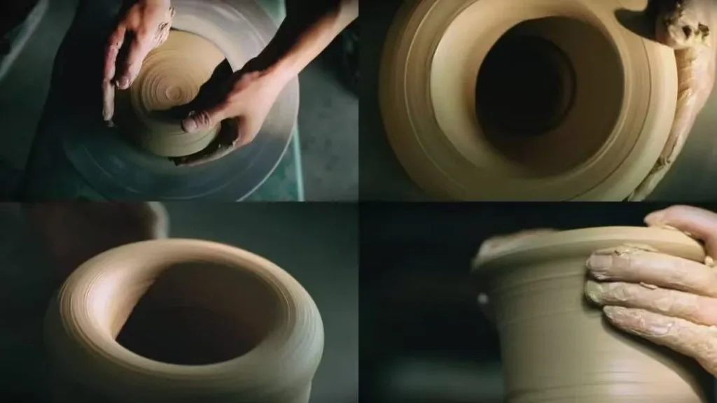 Su Wei hand-forming celadon clay